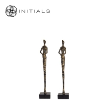 Sculpture Ladies Gold Mango Wood