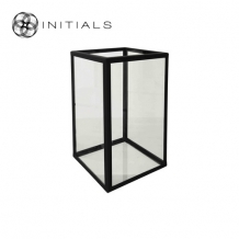 Candleholder | Showcase Clear Glass With Zinc Frame Black Structure
