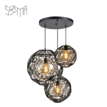 285-325-001 S/3 Zattelite Black + Ceiling Cap Round Black + Bulbs