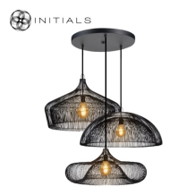 285-325-005 S/3 Large Factory & Ufo & Dome + Ceiling Cap Round Black + Bulbs