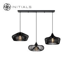 285-325-011 S/3 Small Factory & Ufo & Dome Black + Ceiling Cap Black Rectangular + Bulbs