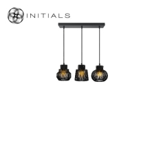 285-325-012 S/3 Moire Throne Black + Ceiling Cap Rectangular Black + Bulbs