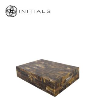 Decoration Box Nature Vivre Marble Resin Amber Brown