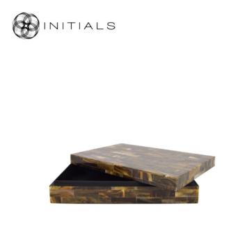 Decoration Box Nature Vivre Marble Resin Amber Brown