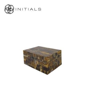 Decoration Box Nature Vivre Marble Resin Amber Brown