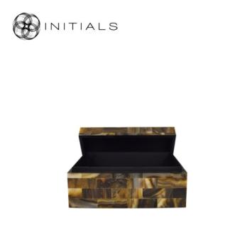 Decoration Box Nature Vivre Marble Resin Amber Brown