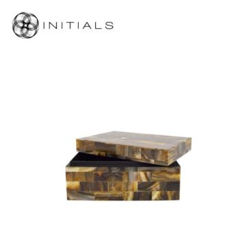 Decoration Box Nature Vivre Marble Resin Amber Brown