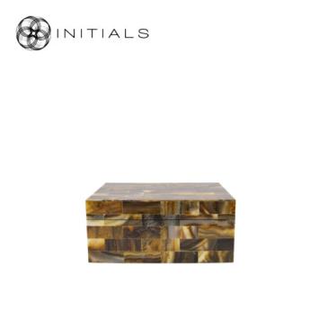 Decoration Box Nature Vivre Marble Resin Amber Brown