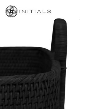 Set 2 pieces - Basket Nature Osier Royal Burma Rattan Black