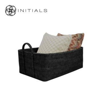 Set 2 pieces - Basket Nature Osier Royal Burma Rattan Black