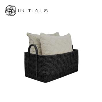 Set 2 pieces - Basket Nature Osier Royal Burma Rattan Black