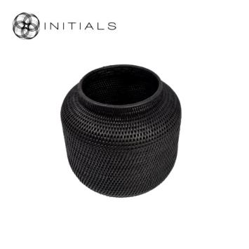 Pot Nature Osier Planter Burma Rattan Black