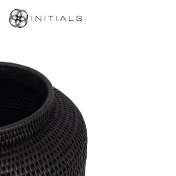 Pot Nature Osier Planter Burma Rattan Black