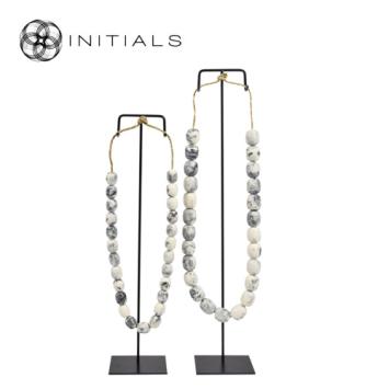 Object Nature Opera Necklace Marble Grey