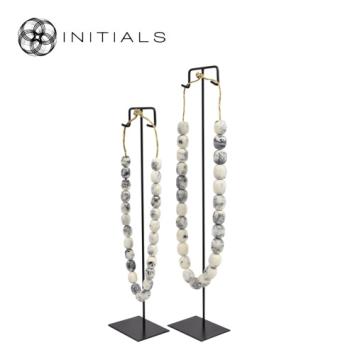 Object Nature Opera Necklace Marble Grey