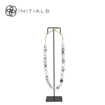 Object Nature Matinee Necklace Marble Grey