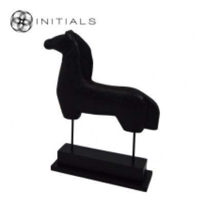 Horse Modern Mango Wood Black