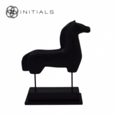 Horse Modern Mango Wood Black