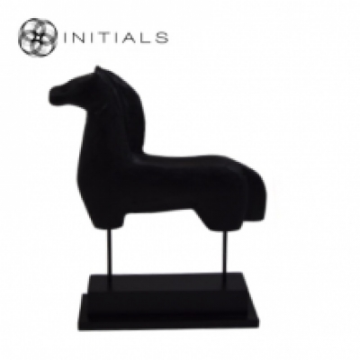 Horse Modern Mango Wood Black