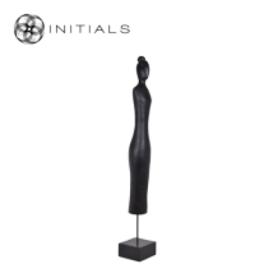Female Sculpture Mango Wood Black
