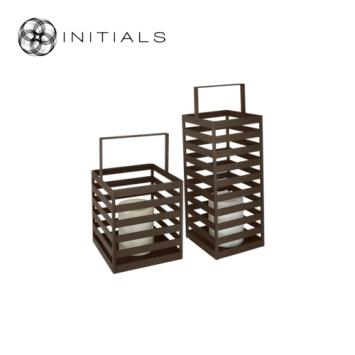 Lantern Boîte Raw Iron Metallic Brown High