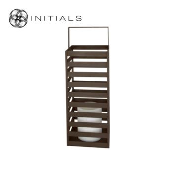 Lantern Boîte Raw Iron Metallic Brown High