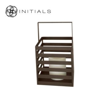 Lantern Boîte Raw Iron Metallic Brown Low