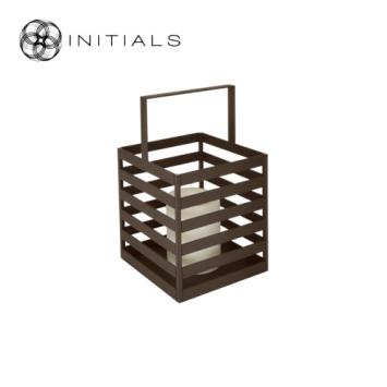 Lantern Boîte Raw Iron Metallic Brown Low