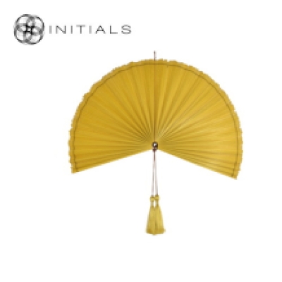 Walldecoration Fan Mural Bamboo Yellow Small
