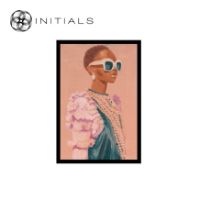 Walldecoration Artistique Rose Woven Velvet with Wooden Frame