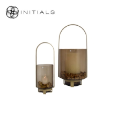 Frame Candleholder Bridge Raw Iron Gold Round