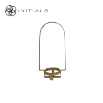 Frame Candleholder Bridge Raw Iron Gold Round