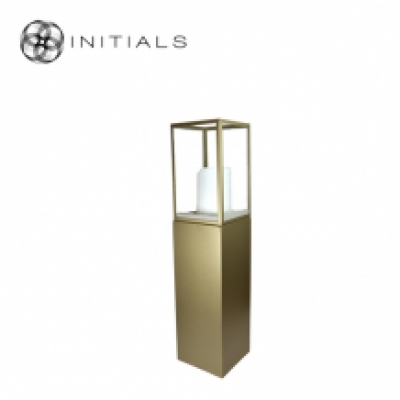 235-311-021 Display Pillar L Matt Gold & Showcase 30 Clear