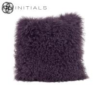 Cushion Ranch Sheepskin Aubergine Purple