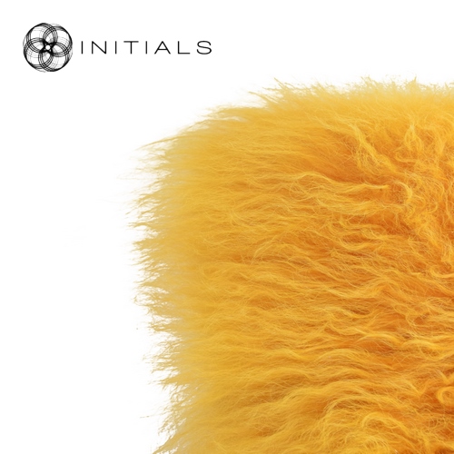 Cushion Ranch Sheepskin Mustard Yellow