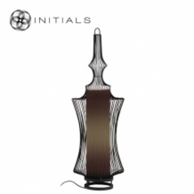 Floor Lamp Oriental Narrow Iron Wire Black