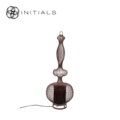 Floor Lamp Oriental Bold Iron Wire Metallic Brown