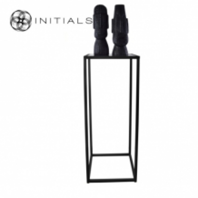 Table Skyline Smoke glass Iron Black Square