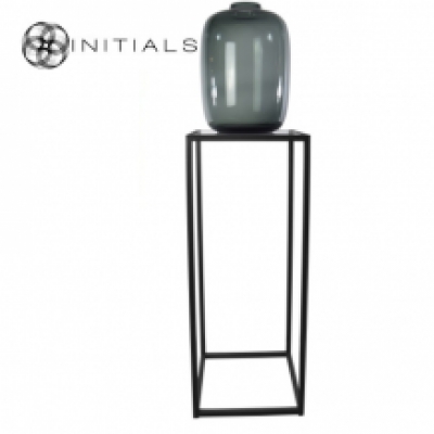 Table Skyline Smoke glass Iron Black Square
