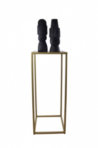 Table Skyline Smoke Glass Iron Gold Square