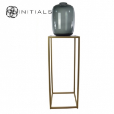 Table Skyline Smoke Glass Iron Gold Square