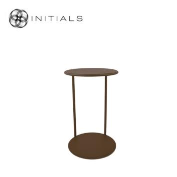 Bench Table Metro Raw Iron Metallic Brown Round
