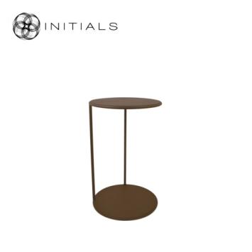 Bench Table Metro Raw Iron Metallic Brown Round
