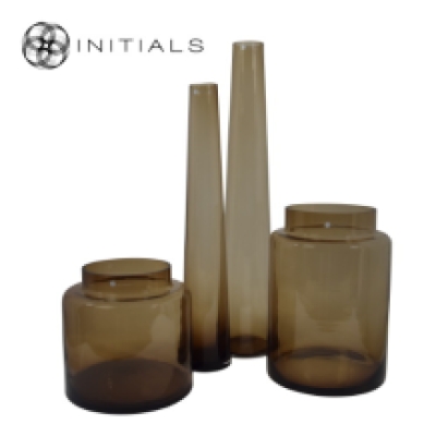 Vase Serré Straight Topaz Glass Small